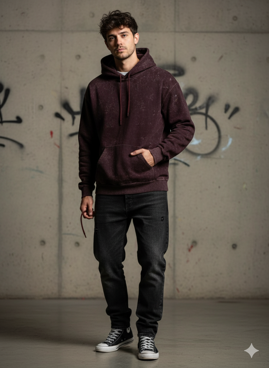 Unisex Acid Washed Hoodie