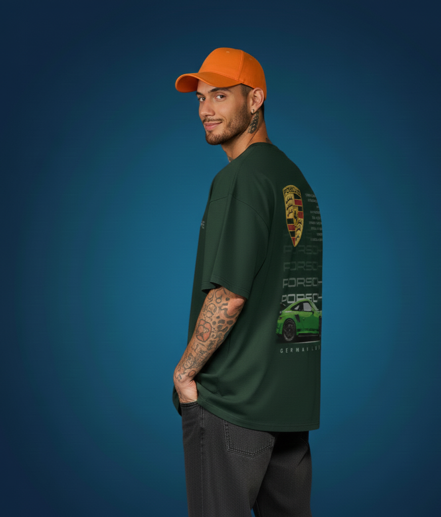 Porsche GT3 RS Heritage Oversized Tee – Racing Green Edition